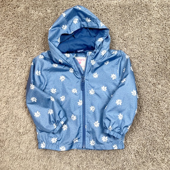 Carters Toddler Girl Windbreaker Jacket Blue Sz 2T - Picture 1 of 3